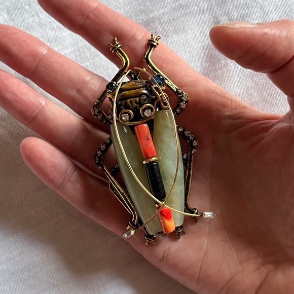 IRADJ MOINI Vintage Large Beetle Bug Insect Brooch Pin Costume Designer Jewelry - Picture 7 of 11